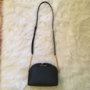 Black dome crossbody bag
